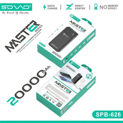 SOVO Master Series SPB-626 20000mAh Power Bank – 22.5W Super Fast Charging & Dual Output