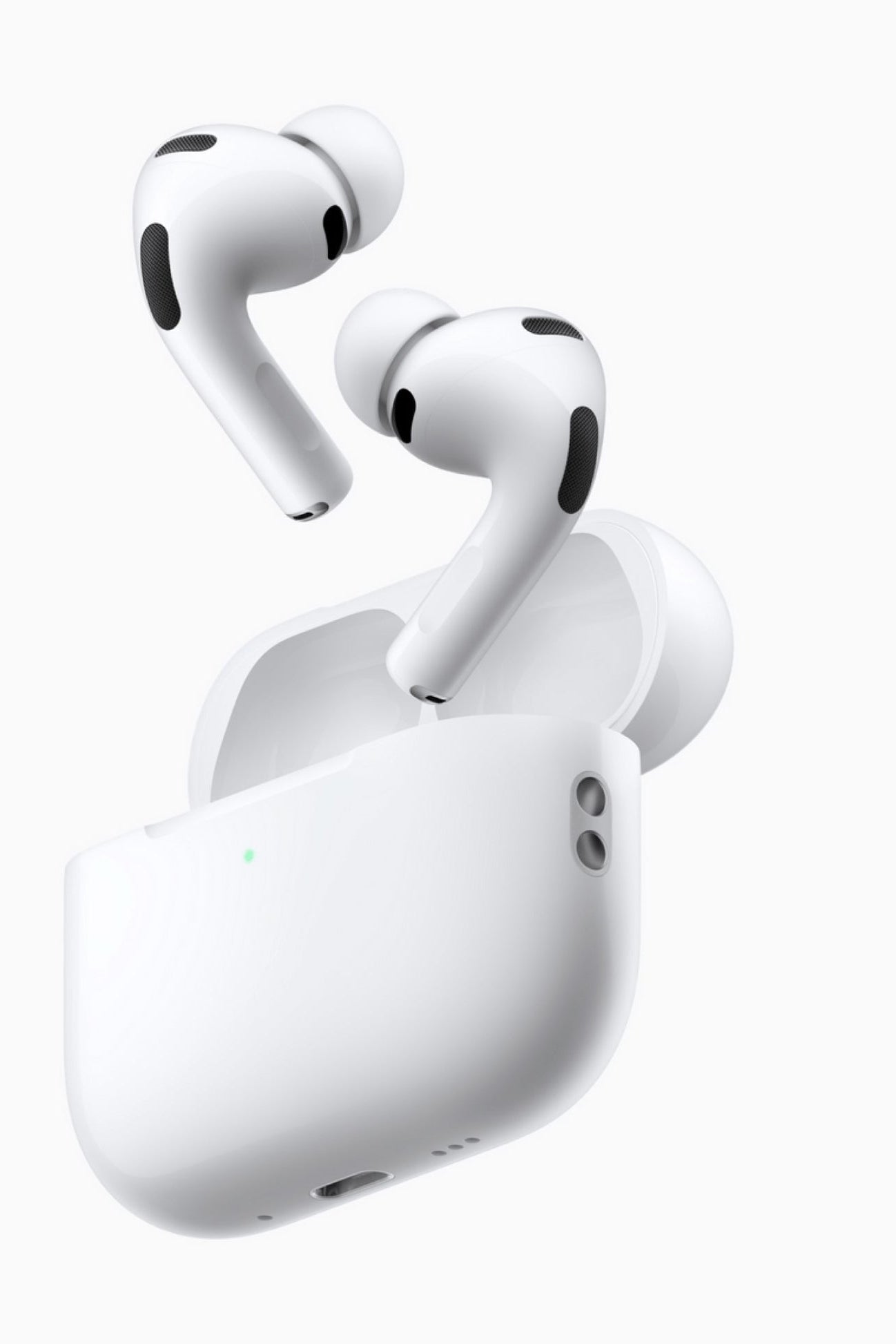 White wireless earbuds with charging case on a white background, branded with Digitech Gadgets.