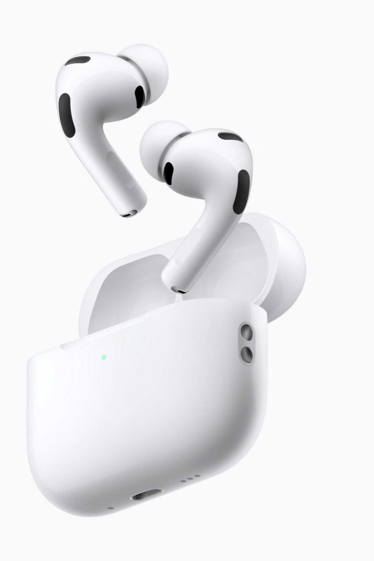 White wireless earbuds with charging case on a white background, branded with Digitech Gadgets.