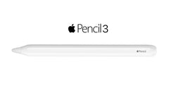 Apple Pencil 3 shown horizontally on a plain white background, with the Apple logo and 'Pencil 3' text above it.