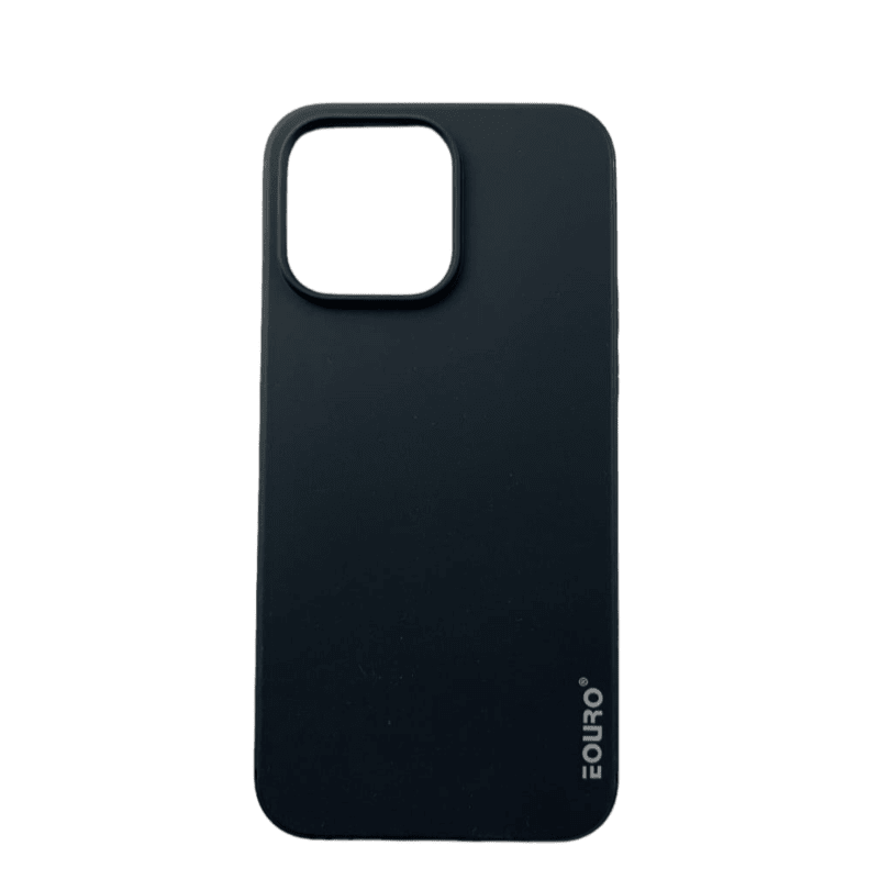 Black phone case with EURO logo on a black cover