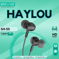 sh 55 haylou SH-55 HAYLOU Clear Bass Studio Audio Handsfree In Ear Wired Earphones Mic